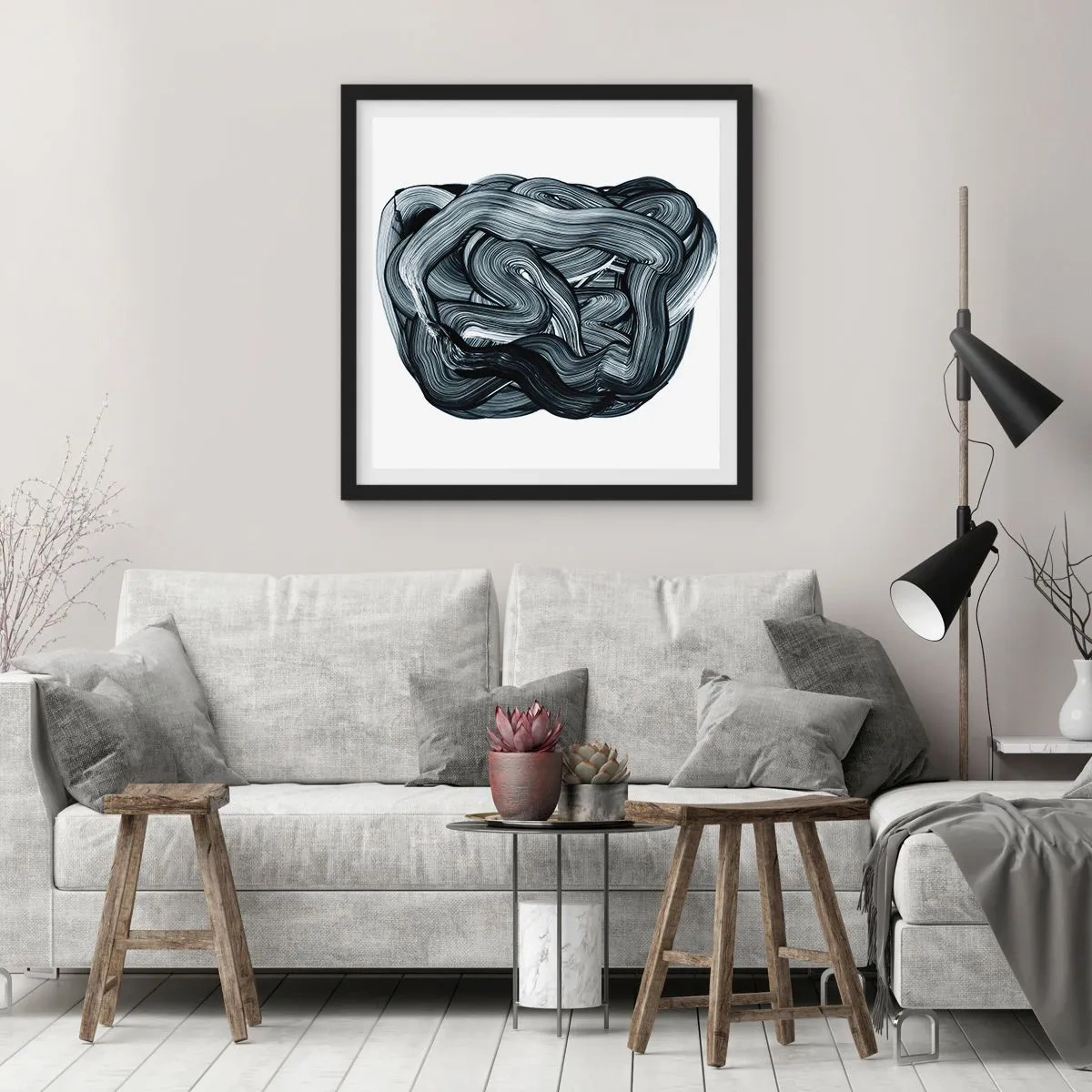 Póster en marco negro - No es tan sencillo - 50x50 cm