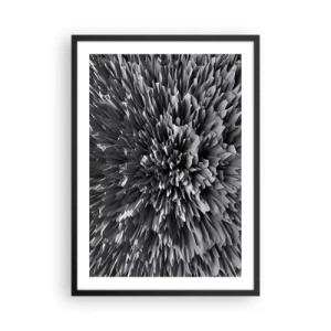 Póster en marco negro - Composición abstracta en blanco y negro con formas geométricas. - 50x70cm - No puede ser más afilado - Decoración de pared moderna para salón y dormitorio ARTTOR