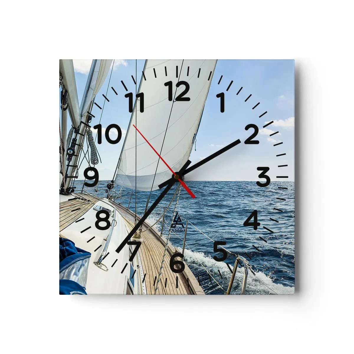 Reloj de pared - Reloj de vidrio - Ahoy, a la aventura - 30x30 cm