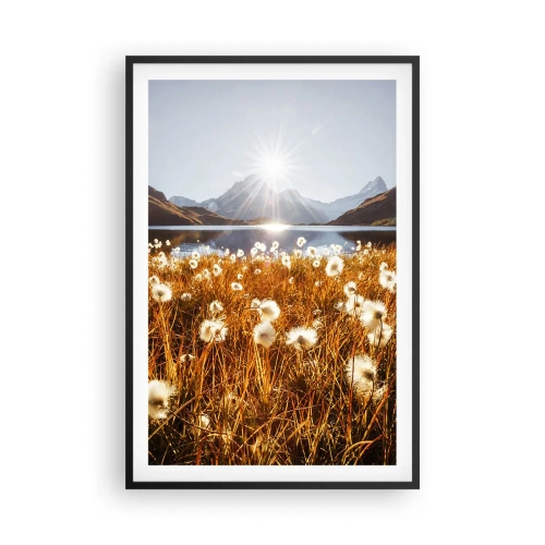 Póster en marco negro - Dureza de las rocas, suavidad de la hierba - 61x91 cm