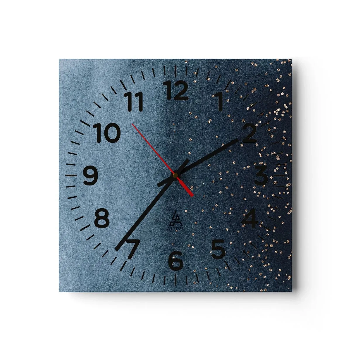 Reloj de pared - Reloj de vidrio - Composición - fases azules - 30x30 cm