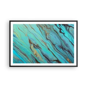 Póster en marco negro - Marea turquesa - 91x61 cm