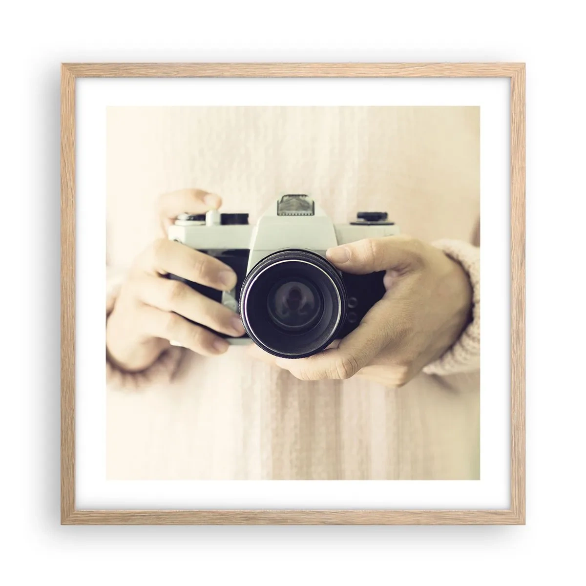 Póster en marco roble claro - Una visión diferente - 50x50 cm
