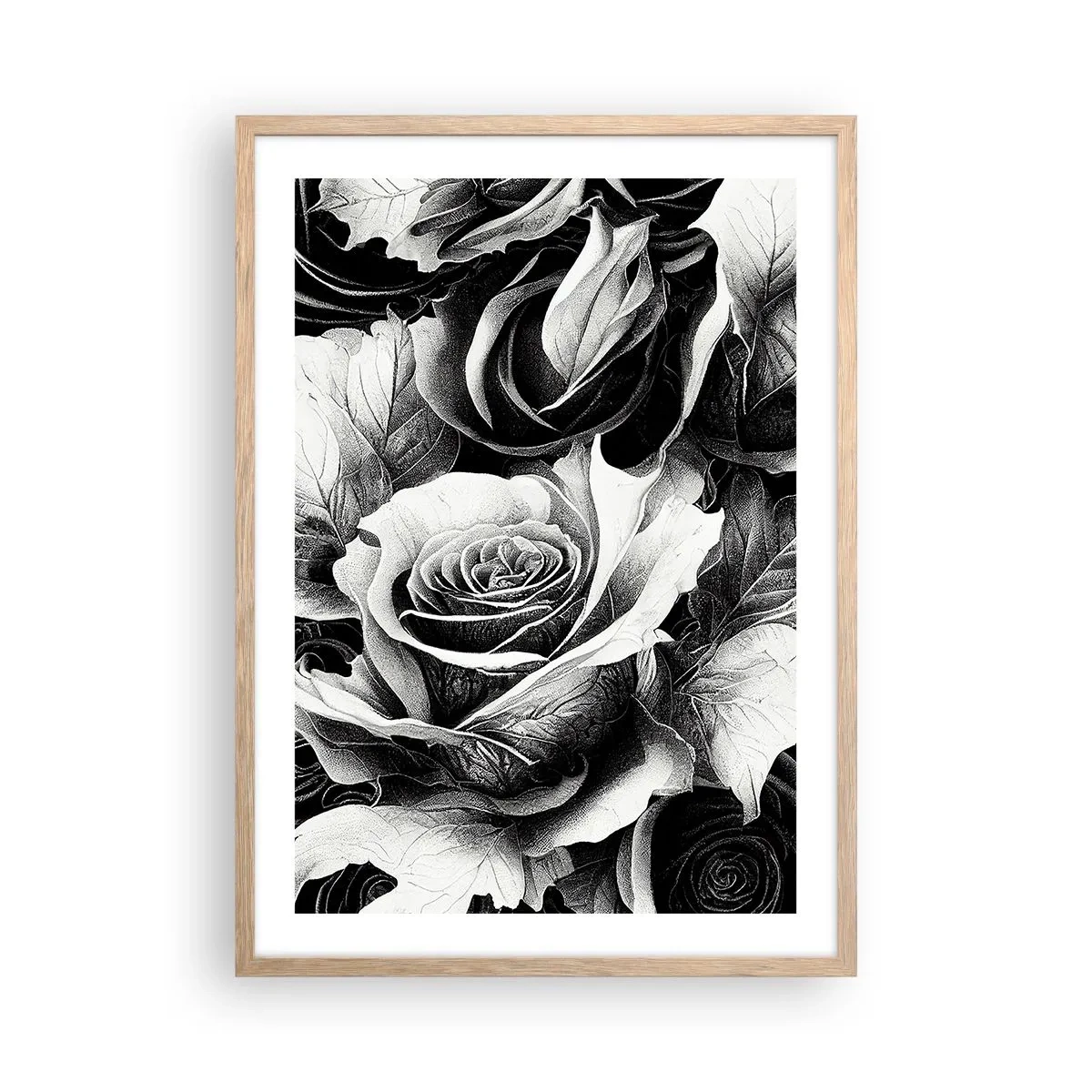 Póster en marco roble claro - Siempre como una reina - 50x70 cm