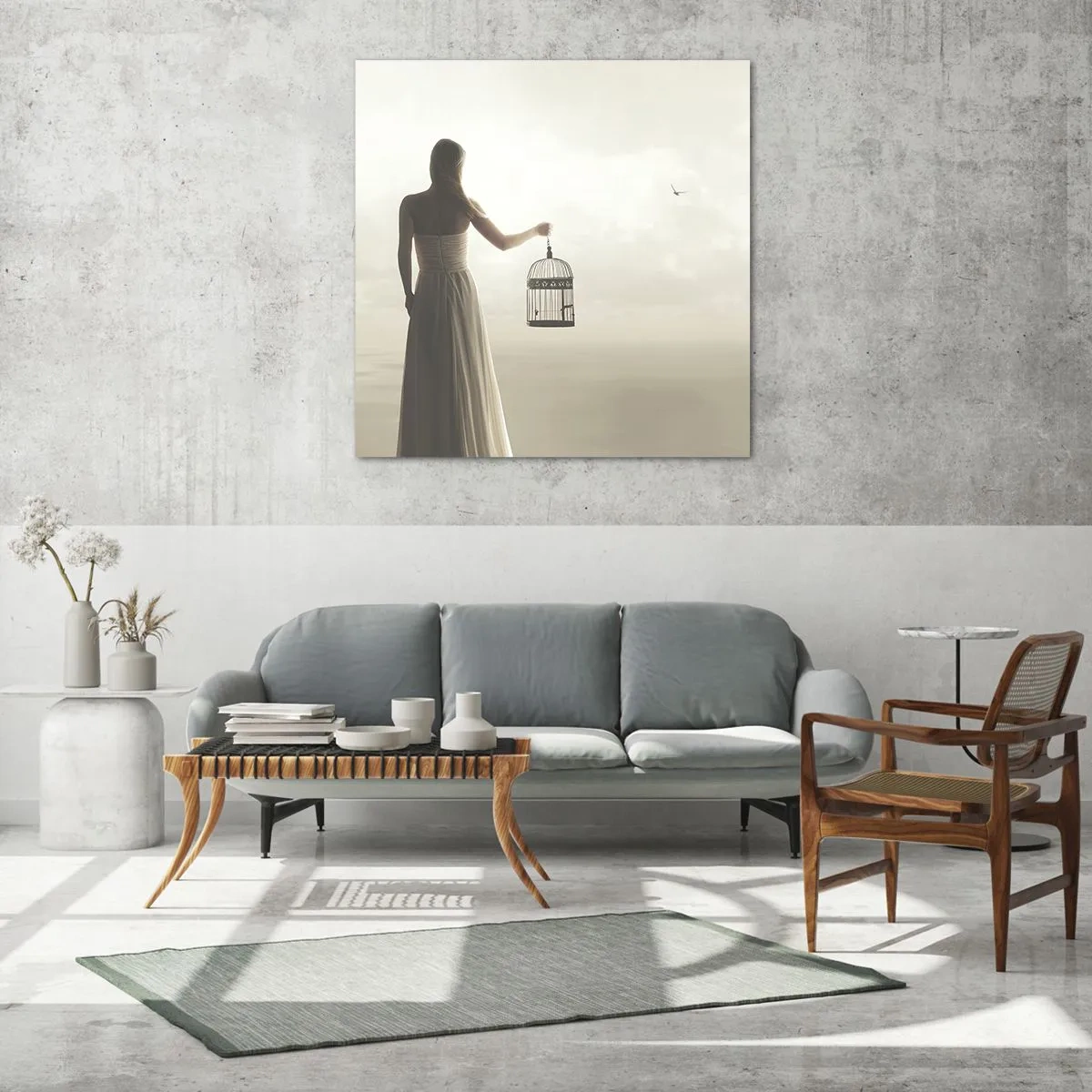 Cuadro sobre vidrio - Impresiones sobre Vidrio - Sé libre - 40x40 cm