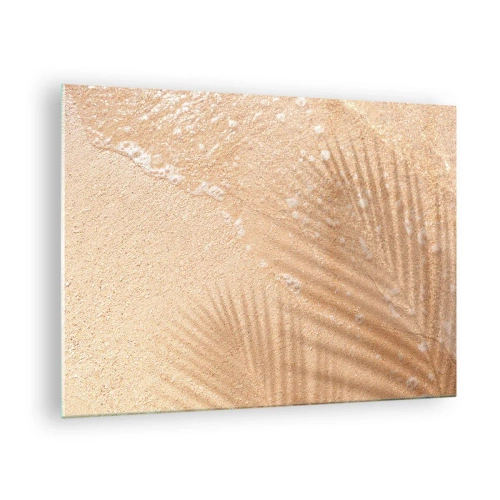 Cuadro sobre vidrio - Impresiones sobre Vidrio - Playa y sombra en la arena - 70x50cm - La sombra de un verano caluroso - Decoración de pared moderna para salón y dormitorio ARTTOR