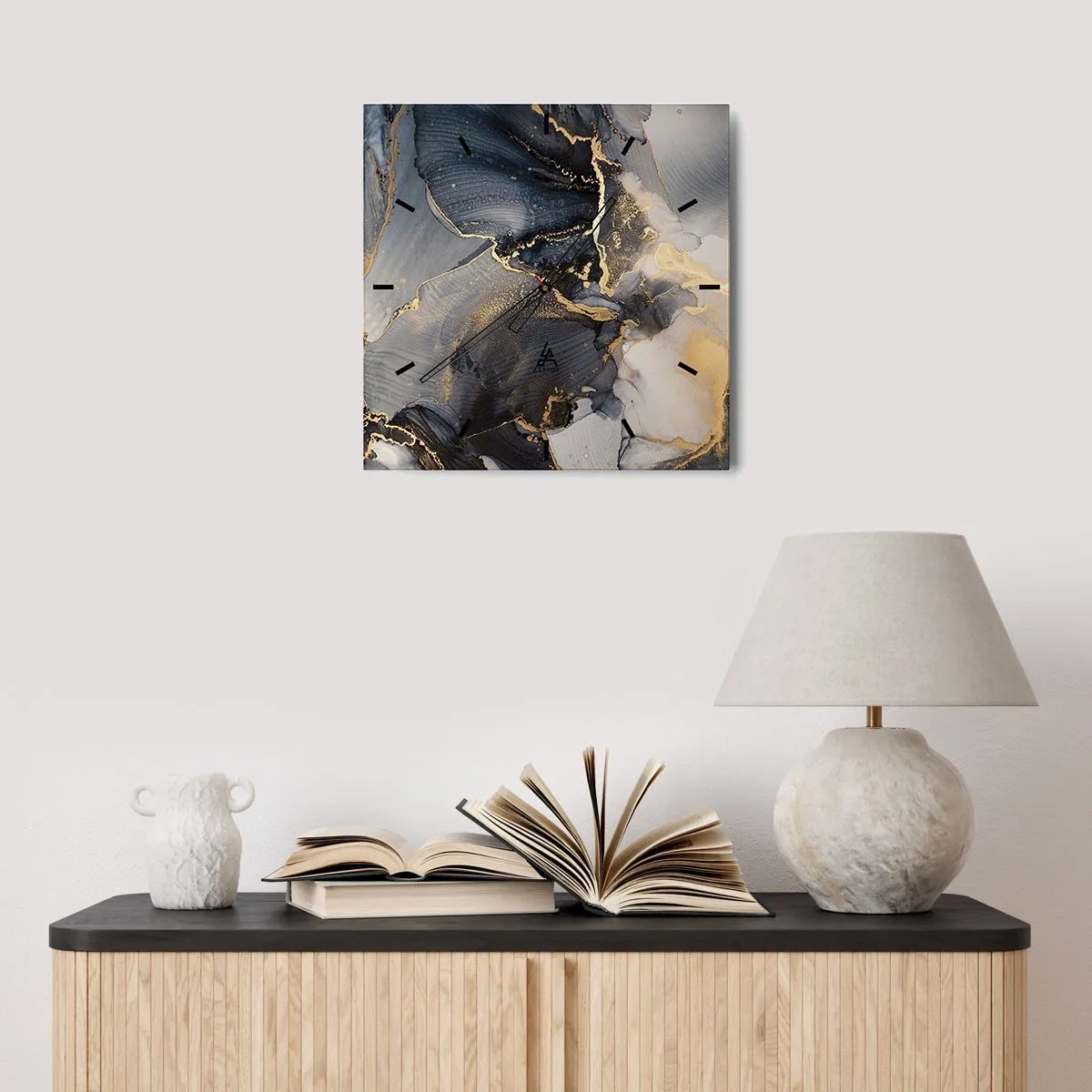 Reloj de pared - Reloj de vidrio - La vida de una piedra - 30x30 cm