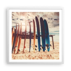 Póster en marco blanco - Buenas noches, hasta mañana - 60x60 cm