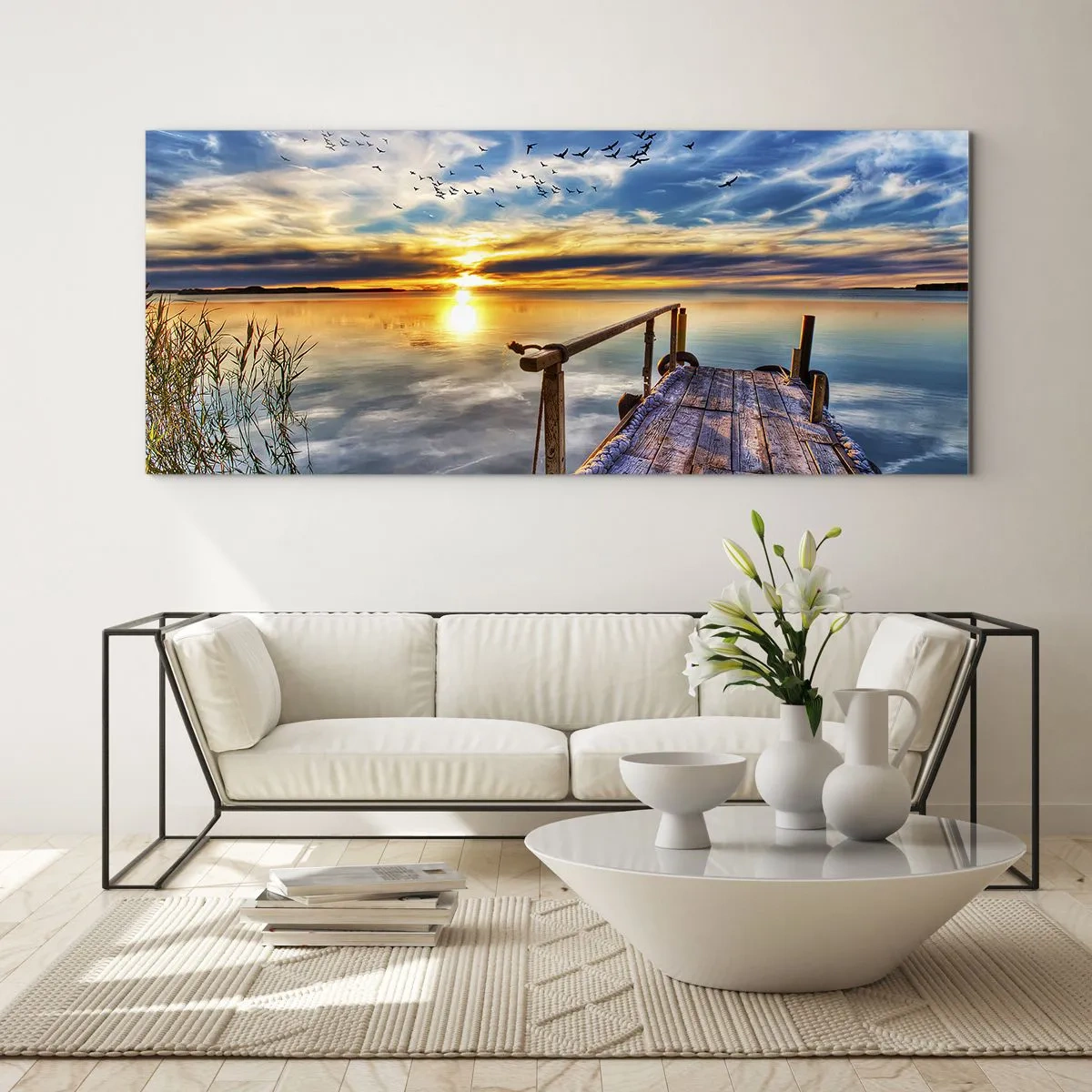 Cuadro sobre vidrio - Impresiones sobre Vidrio - El viento se va a descansar - 100x40 cm