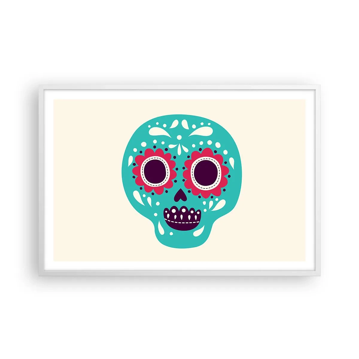 Póster en marco blanco - La vida: diversión hasta la muerte - 91x61 cm