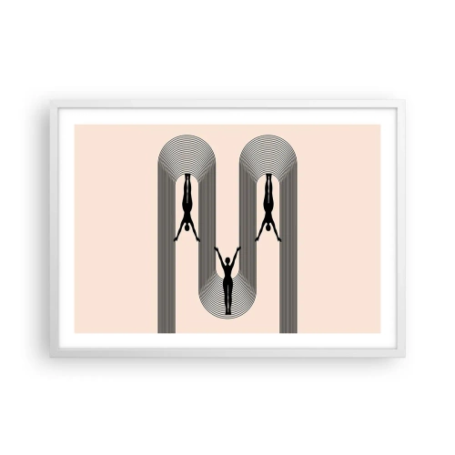 Póster en marco blanco - Al revés, o no - 70x50 cm