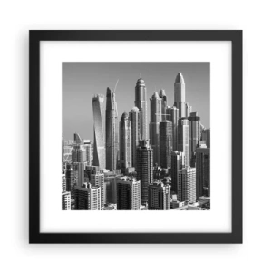 Póster en marco negro - Ciudad sobre el desierto - 30x30 cm