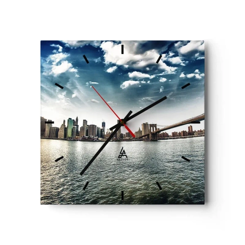 Reloj de pared - Reloj de vidrio - Isla de cristal - 40x40 cm