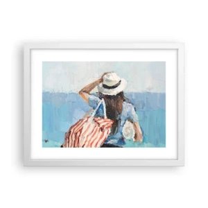 Póster en marco blanco - Bienvenida a tus vacaciones - 40x30 cm