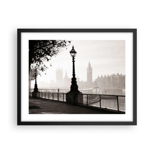Póster en marco negro - La mañana de Londres - 50x40 cm