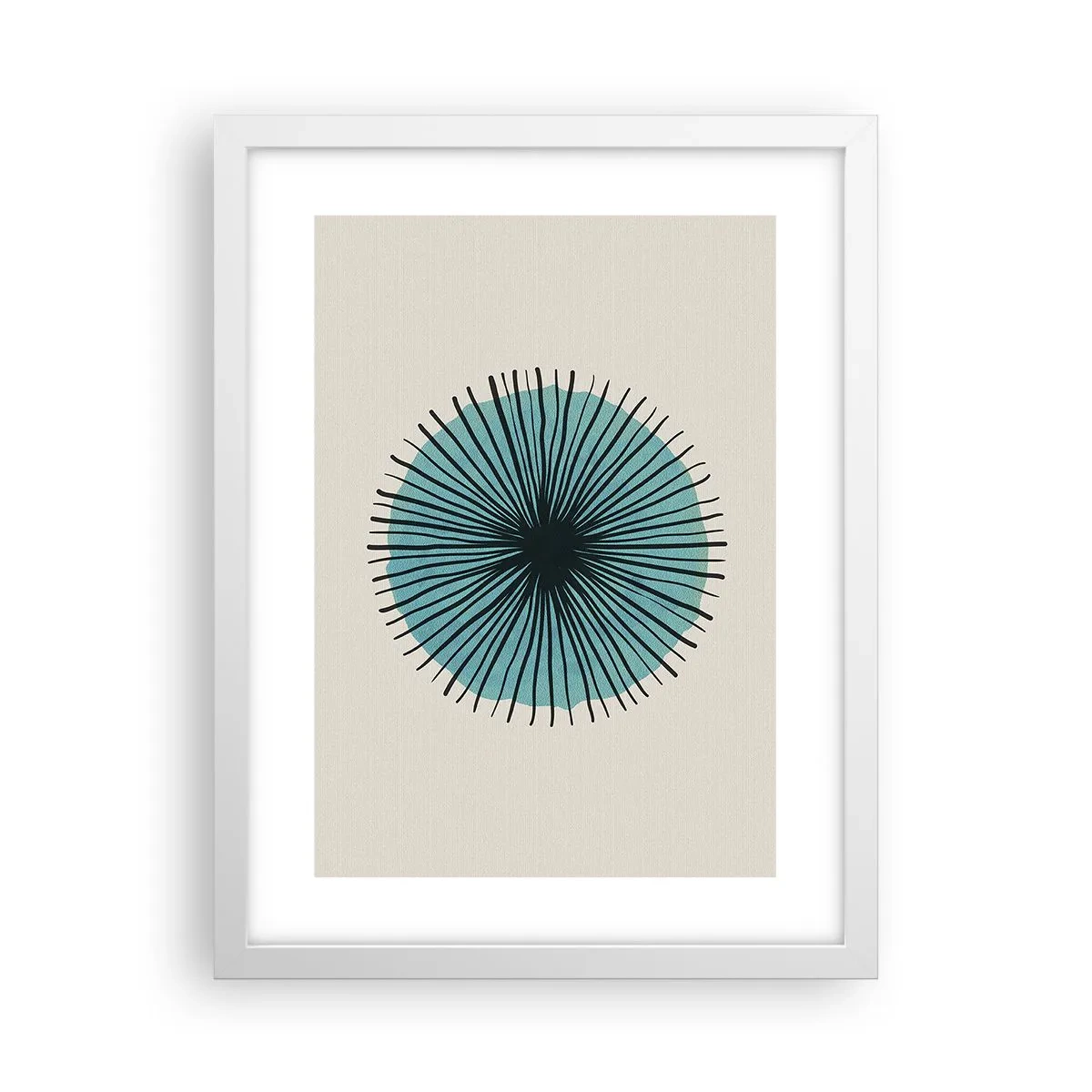 Póster en marco blanco - Radiante en azul - 30x40 cm