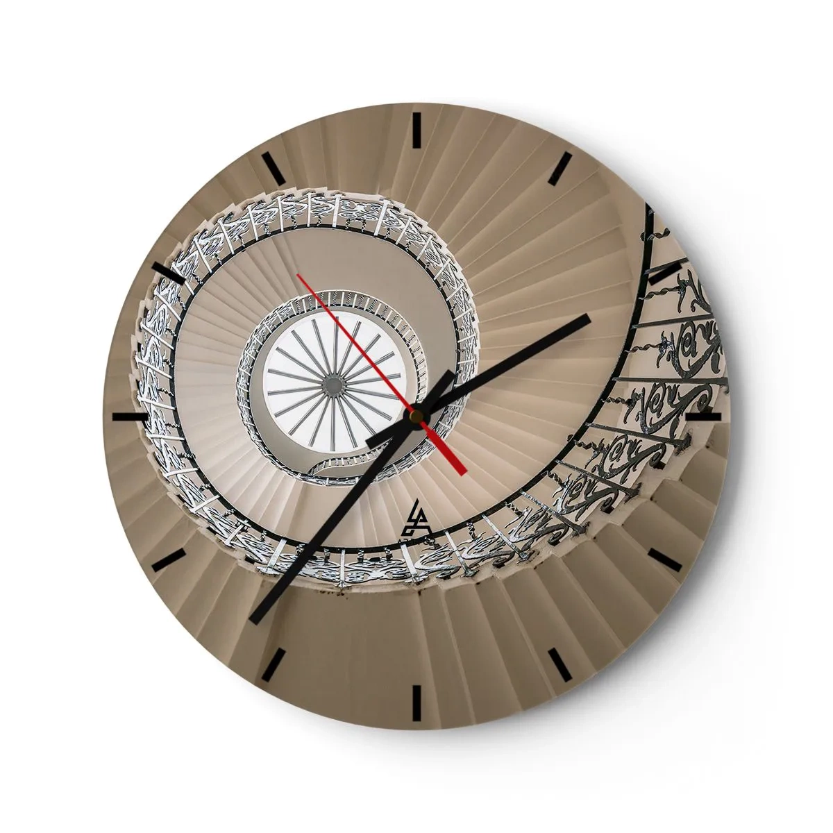 Reloj de pared - Reloj de vidrio - En el interior de una concha - 40x40 cm