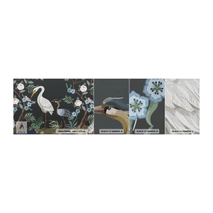Muestra de fotomural Premium Canvas - Desfile de aves - animales, flores, Pájaro - 100x30 cm