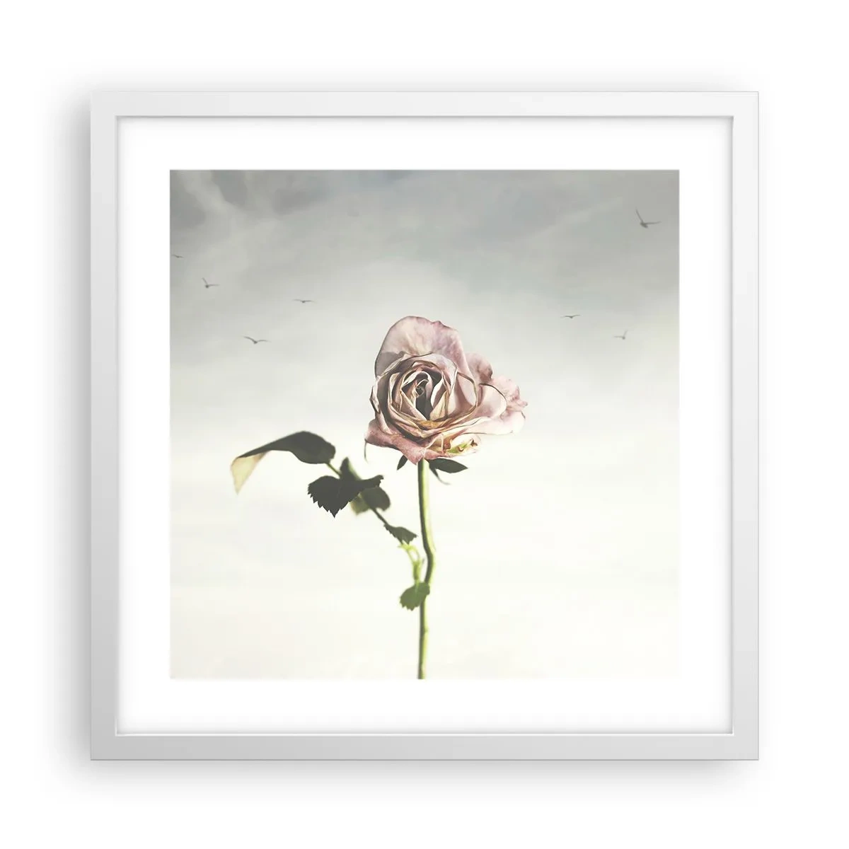 Póster en marco blanco - Bienvenida a la primavera - 40x40 cm