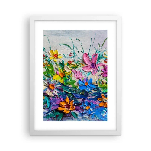 Póster en marco blanco - La energía de las flores - 30x40 cm