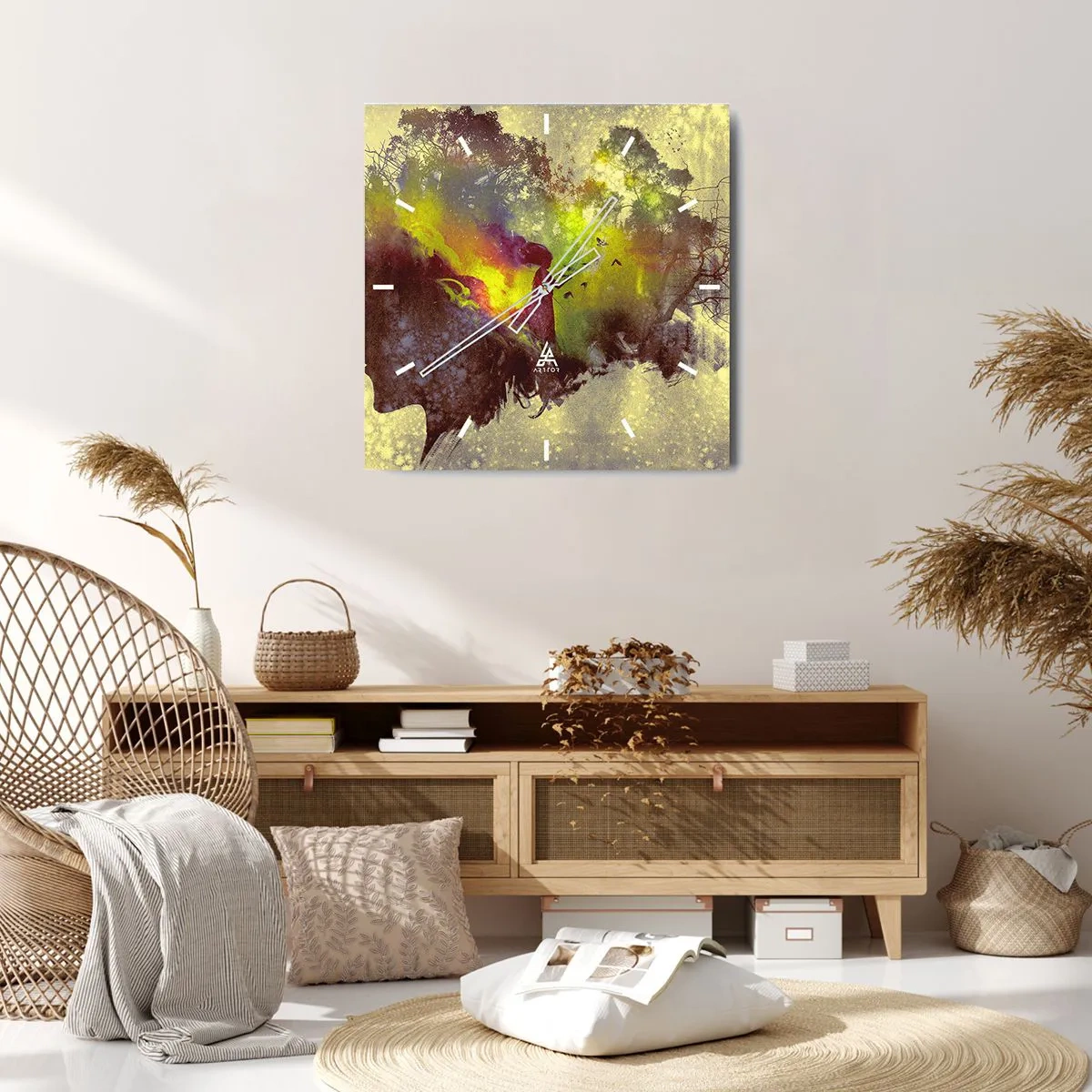 Reloj de pared - Reloj de vidrio - La madre naturaleza - 30x30 cm