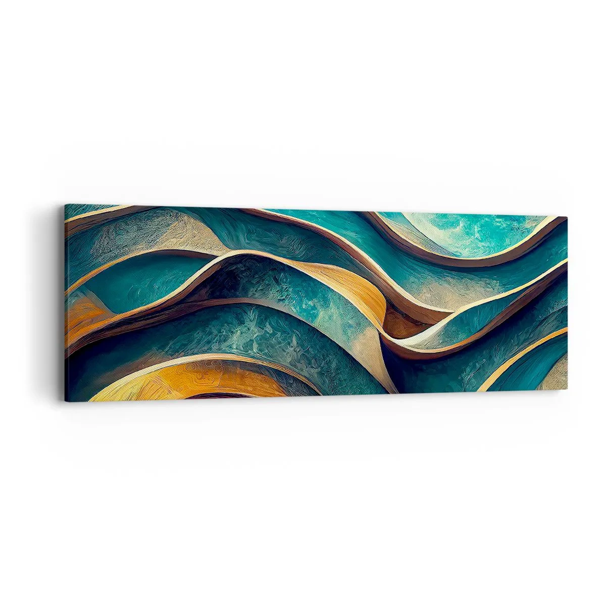 Cuadro sobre lienzo - Impresión de Imagen - Meandros de azul - 90x30 cm