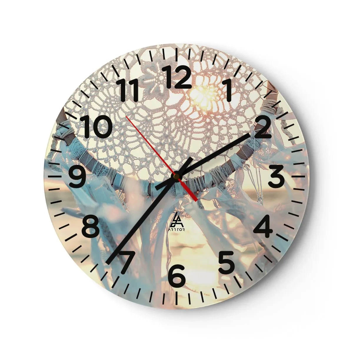 Reloj de pared - Reloj de vidrio - Tótem sagrado - 30x30 cm