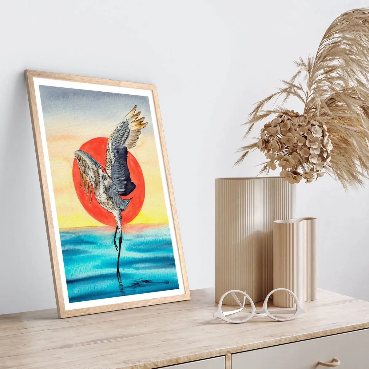 Póster en marco roble claro - Hora de volver - 30x40 cm