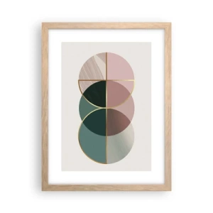 Póster en marco roble claro - Círculo tras círculo... - 30x40 cm