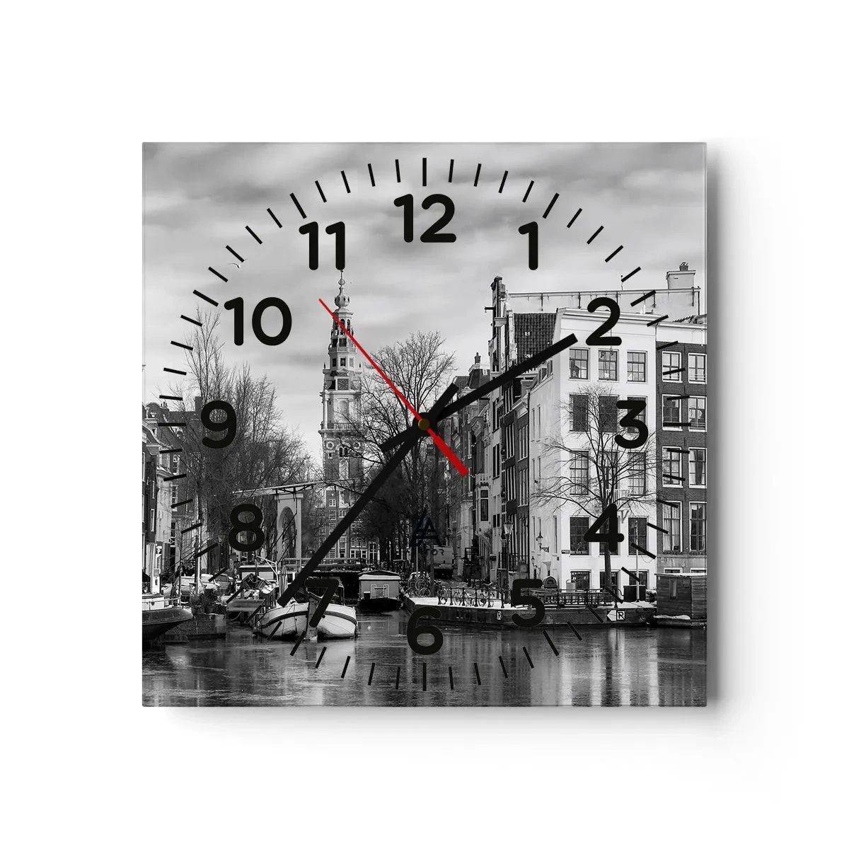 Reloj de pared - Reloj de vidrio - Ambiente de Ámsterdam - 30x30 cm