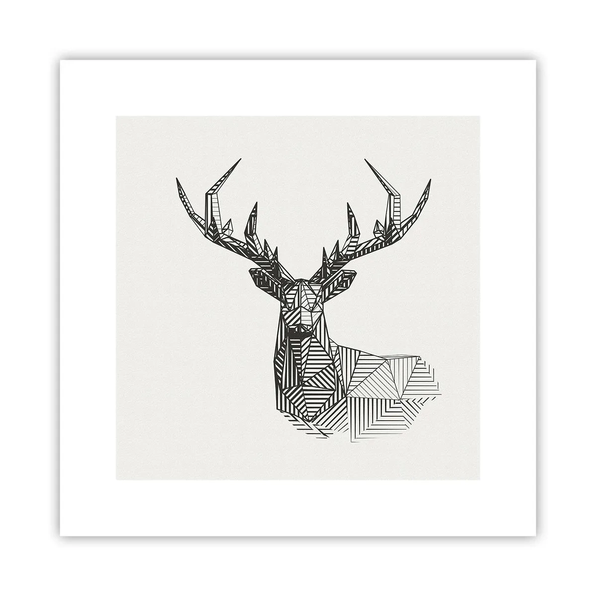 Póster - Ciervo en estilo cubista - 30x30 cm