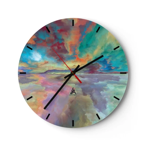 Reloj de pared - Reloj de vidrio - Dos cielos - 40x40 cm