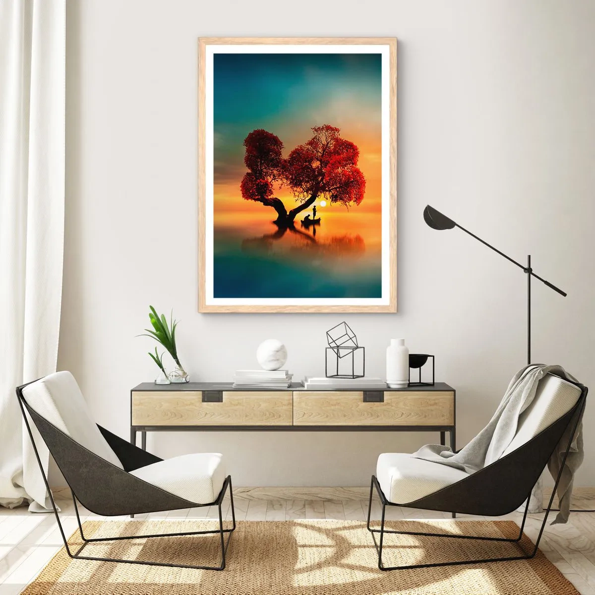 Póster en marco roble claro - La lejanía y el silencio del mundo - 70x100 cm