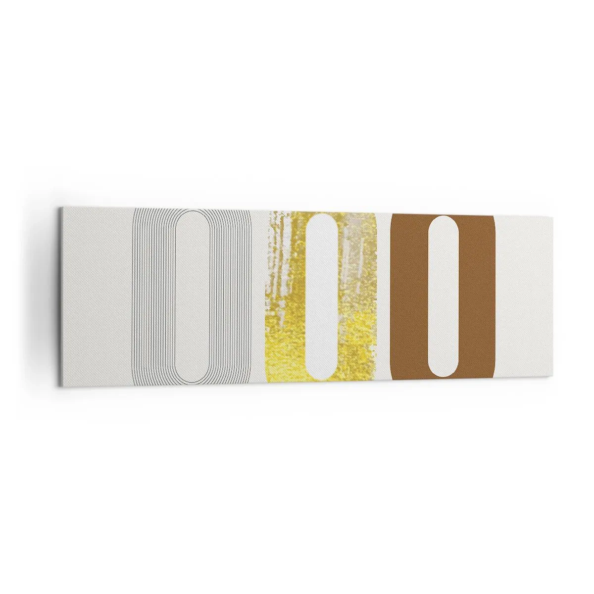 Cuadro sobre lienzo - Impresión de Imagen - Motivo abstracto de tres formas geométricas - 160x50cm - ¡Ooo! - Decoración de pared moderna para salón y dormitorio ARTTOR