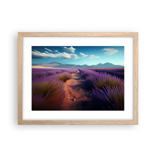 Póster en marco roble claro - Campos fragantes - 40x30 cm