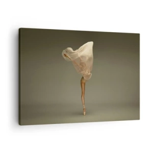 Cuadro sobre lienzo - Impresión de Imagen - Una bailarina flotando en el aire con tela. - 70x50cm - A punto de volar - Decoración de pared moderna para salón y dormitorio ARTTOR