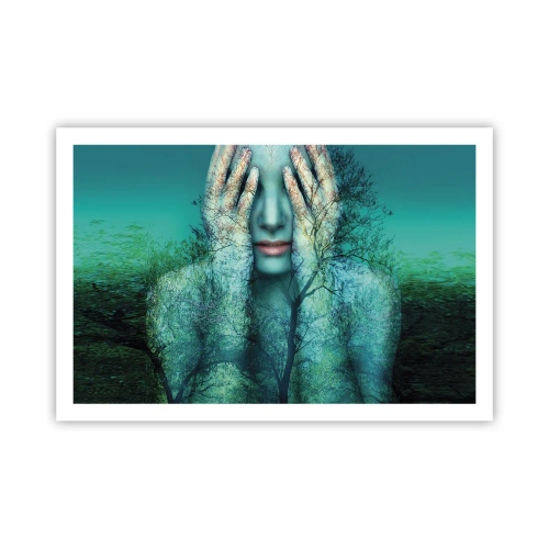 Póster - Sumergida en azul - 91x61 cm