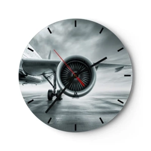 Reloj de pared - Reloj de vidrio - Hay poder - 40x40 cm