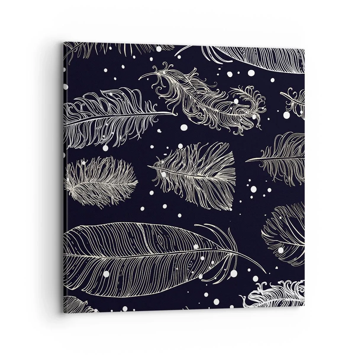 Cuadro sobre lienzo - Impresión de Imagen - Encaje de plumas - 70x70 cm