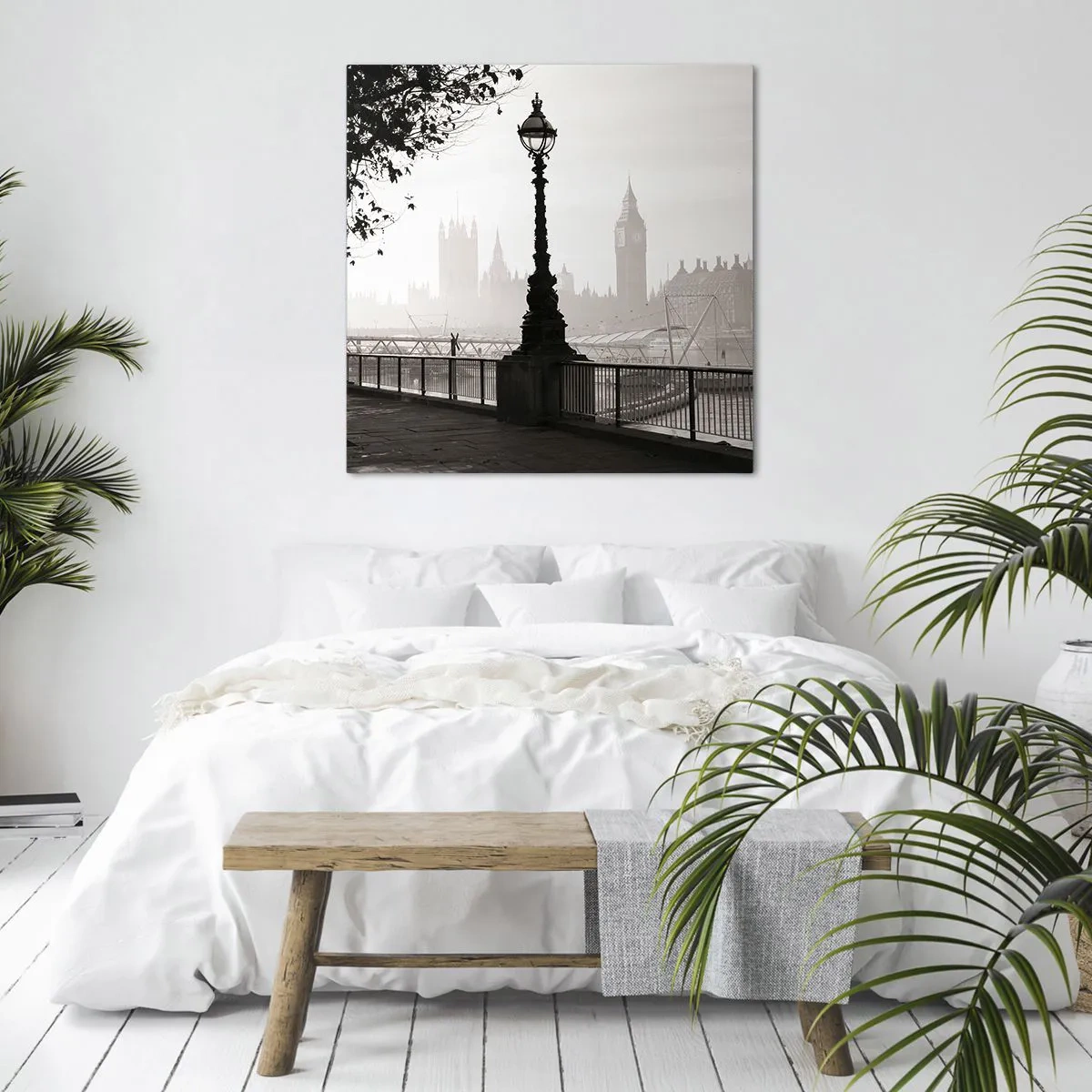 Cuadro sobre lienzo - Impresión de Imagen - La mañana de Londres - 50x50 cm