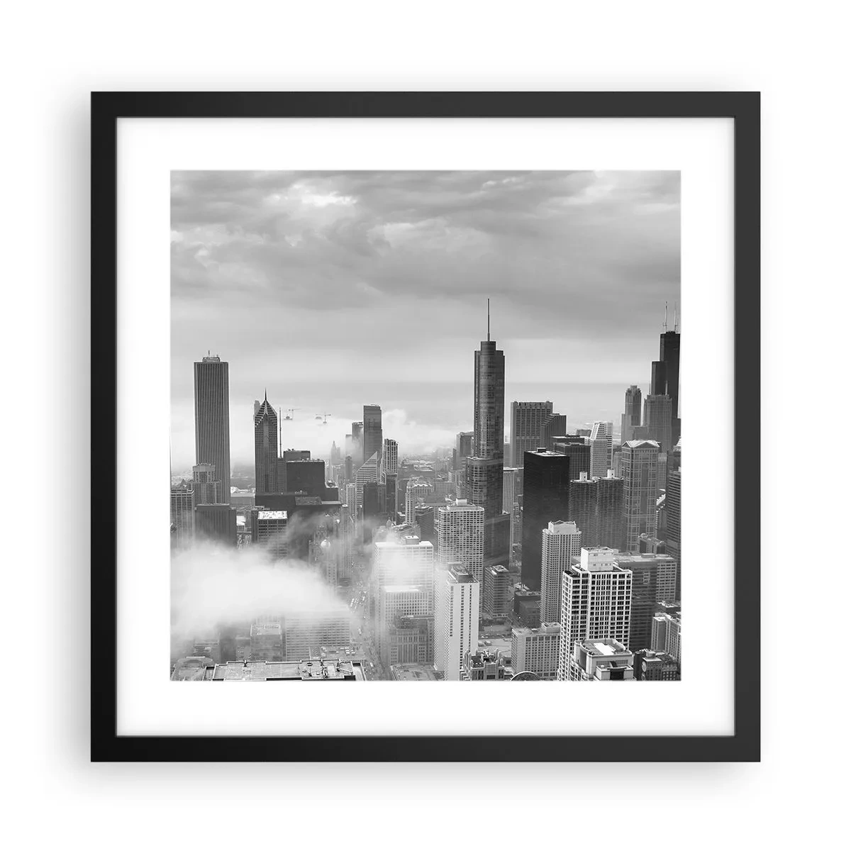 Póster en marco negro - Paisaje americano - 40x40 cm