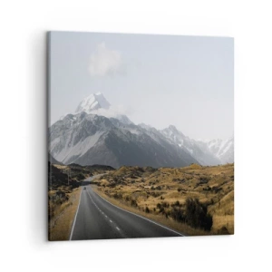 Cuadro sobre lienzo - Impresión de Imagen - El camino al corazón de las montañas - 50x50 cm