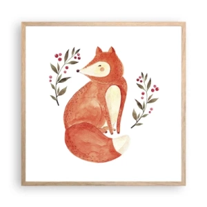 Póster en marco roble claro - Pequeño pelirrojo - 60x60 cm