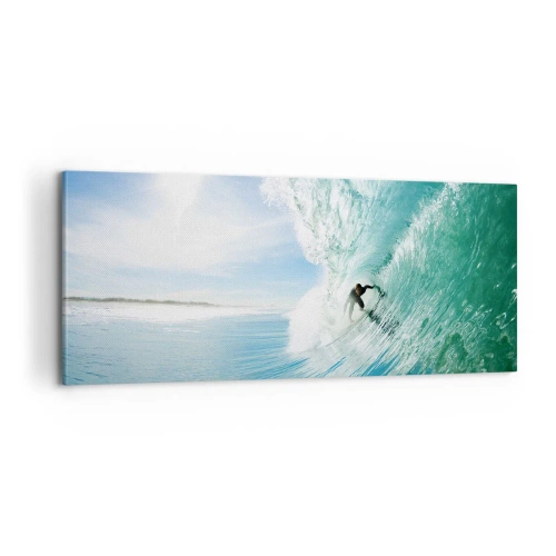 Cuadro sobre lienzo - Impresión de Imagen - Siempre en la ola - 100x40 cm