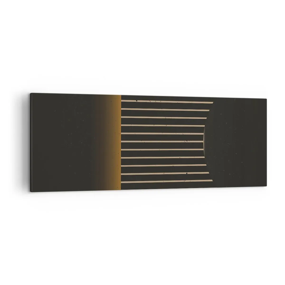 Cuadro sobre lienzo - Impresión de Imagen - Patrón geométrico con rayas sobre fondo oscuro. - 140x50cm - Explorar la oscuridad - Decoración de pared moderna para salón y dormitorio ARTTOR