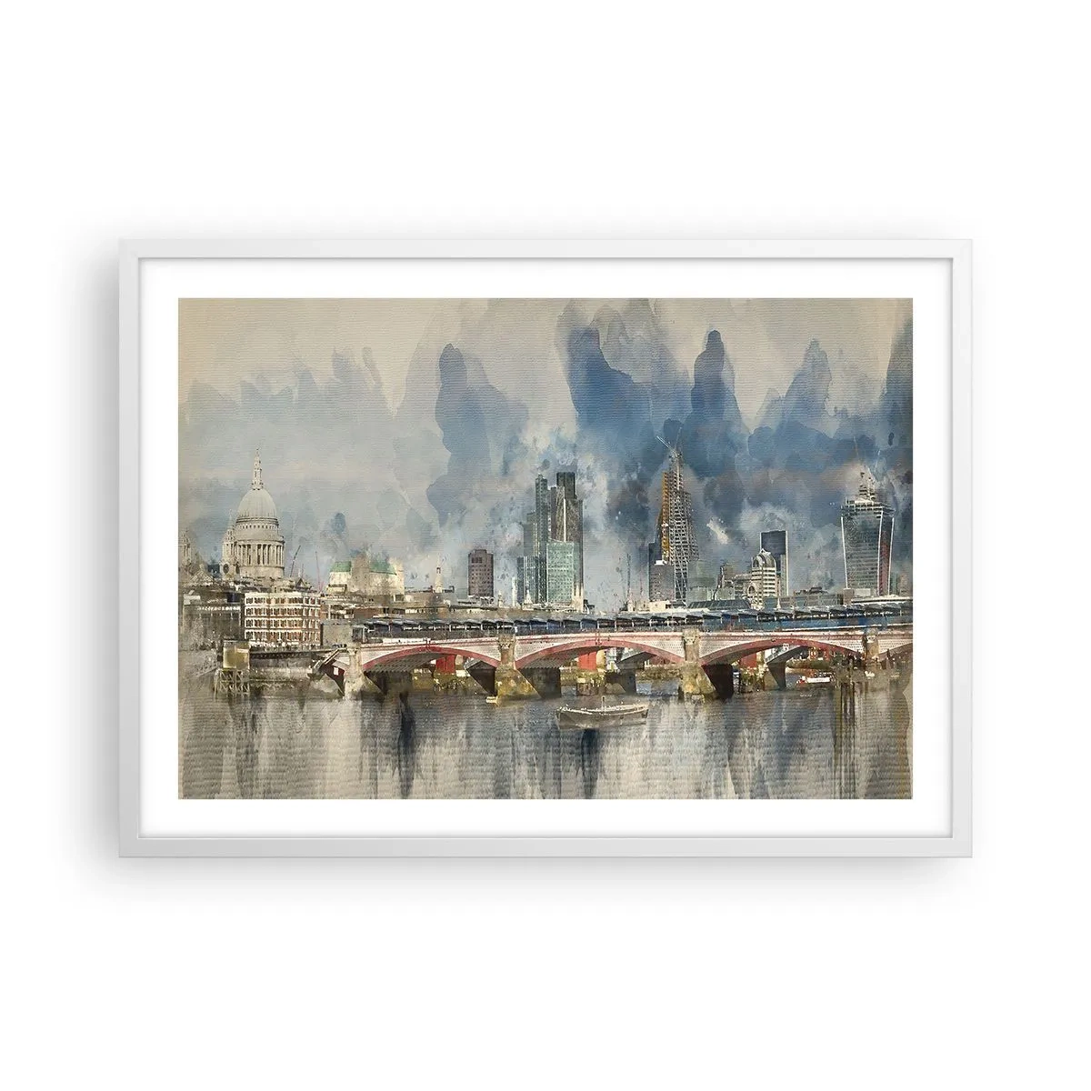 Póster en marco blanco - Londres en todo su esplendor - 70x50 cm