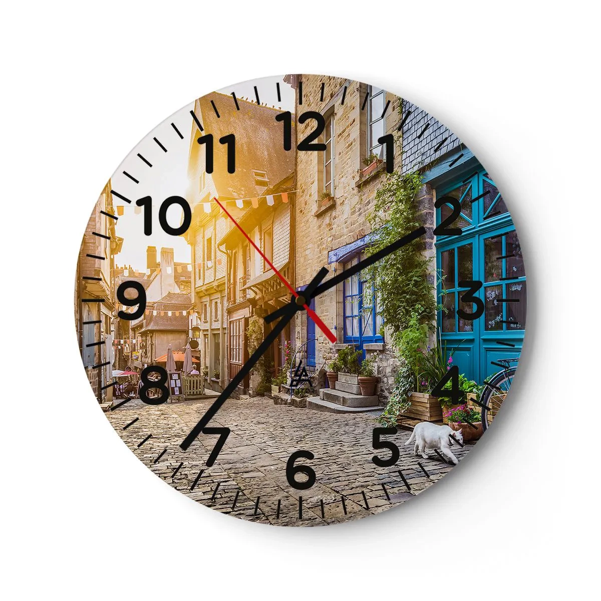 Reloj de pared - Reloj de vidrio - El fantasma blanco de la ciudad - 40x40 cm