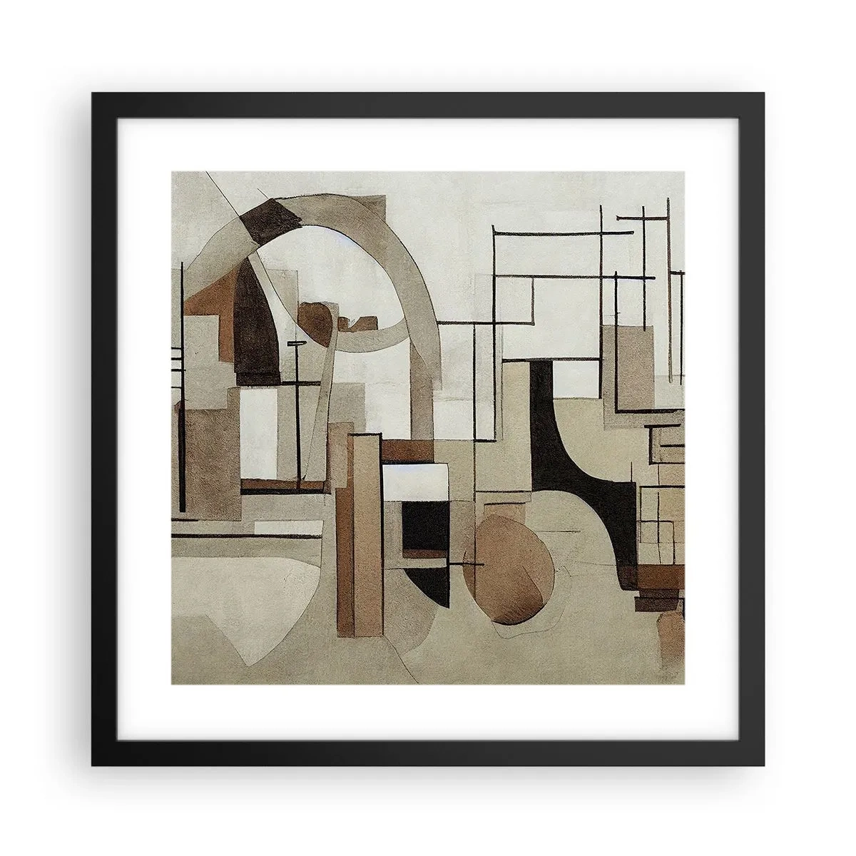 Póster en marco negro - Paisaje urbano 2.0 - 40x40 cm