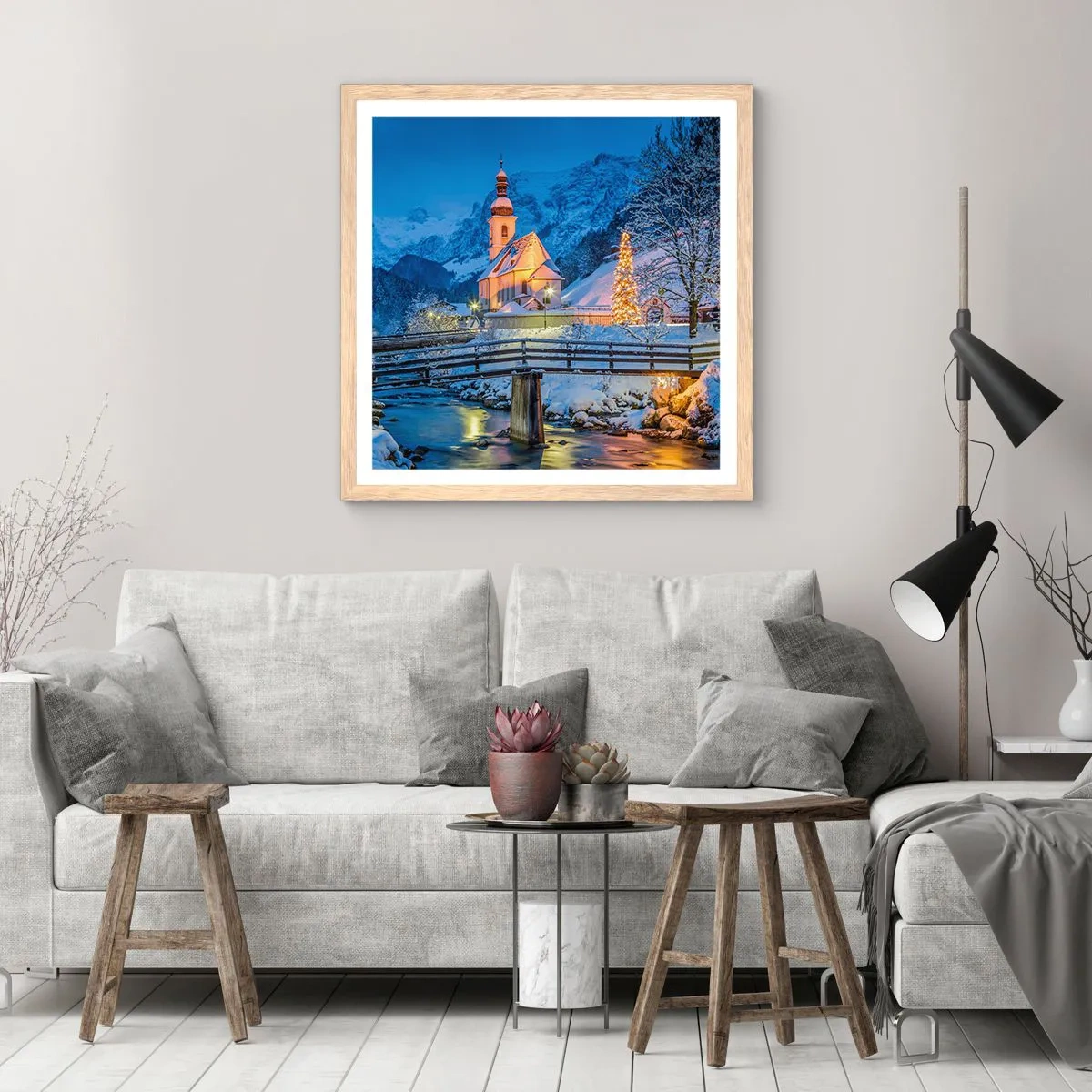 Póster en marco roble claro - El espíritu de la Navidad - 30x30 cm