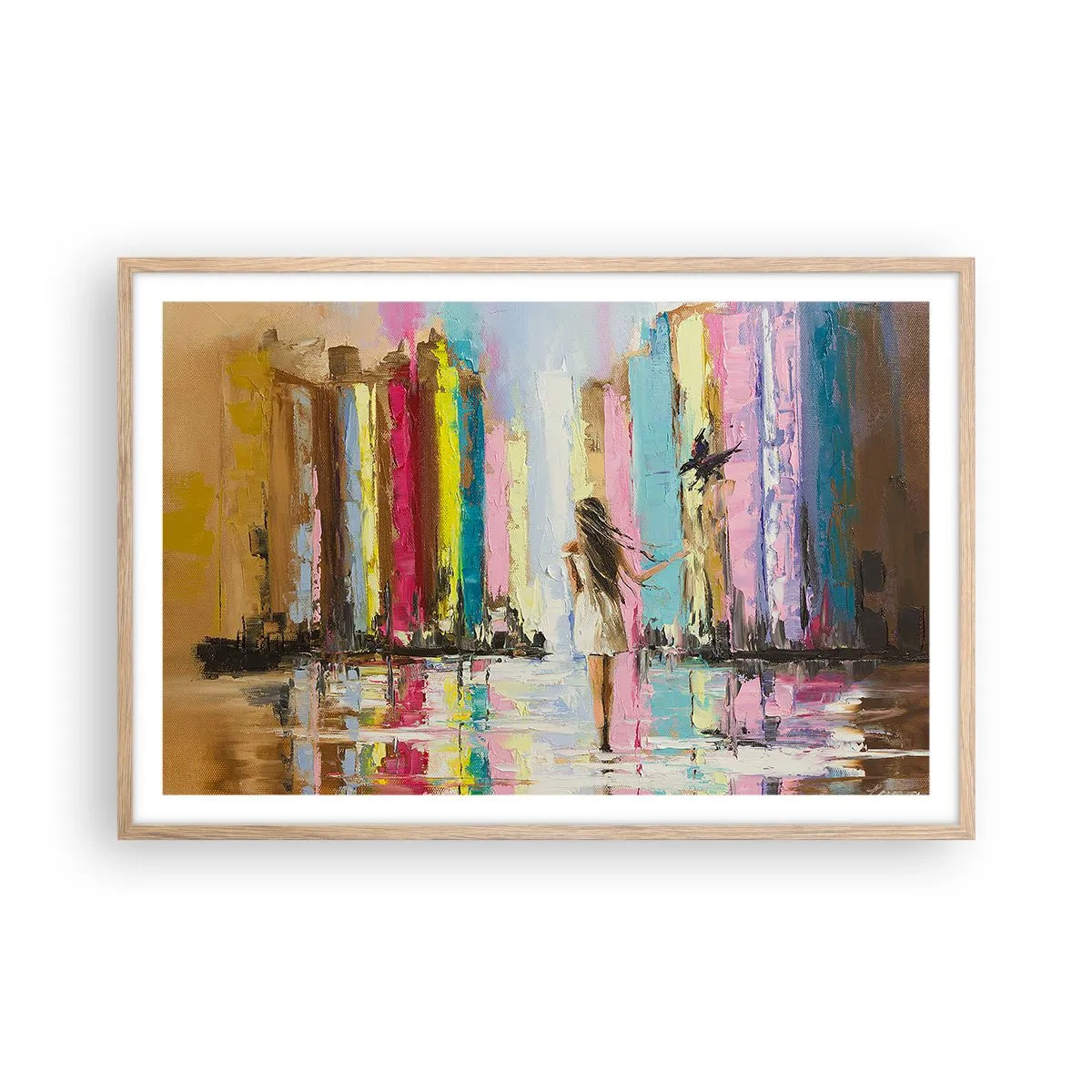 Póster en marco roble claro - Sígueme - 91x61 cm